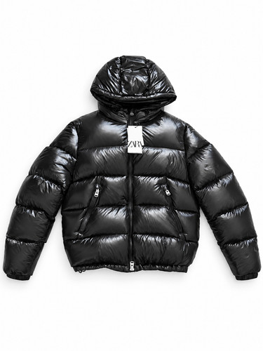 Zara pufferjacke mit kapuze - zara,